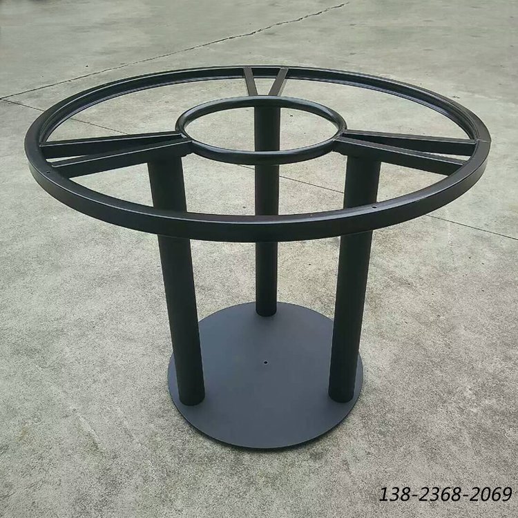圓桌鑄鐵桌腳，烤漆圓盤腳，大圓桌桌腳